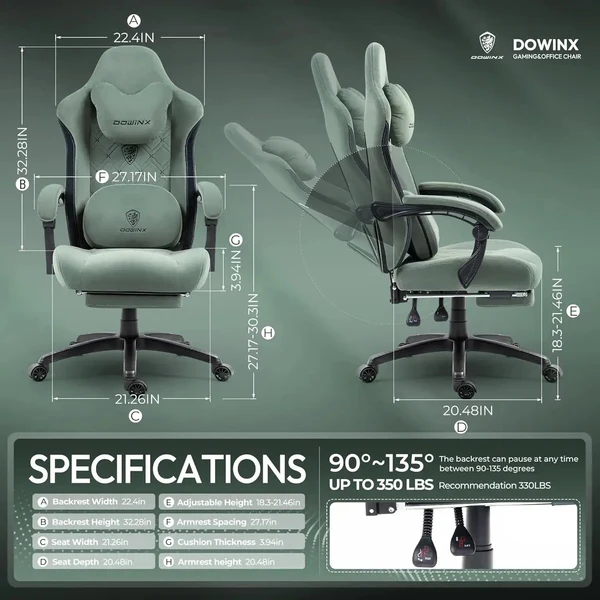 Dowinx HEATED MASSAGE SERIES MB38 GREEN (Fabric) 3